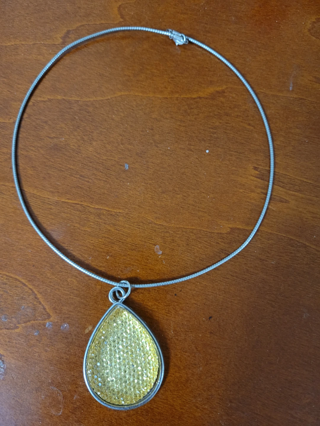 Teardrop Pendant Necklace with Gold Glitter - photo 2