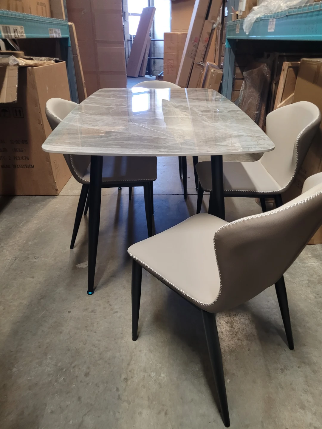 Marble Dining Table with 4 Chairs - photo 3
