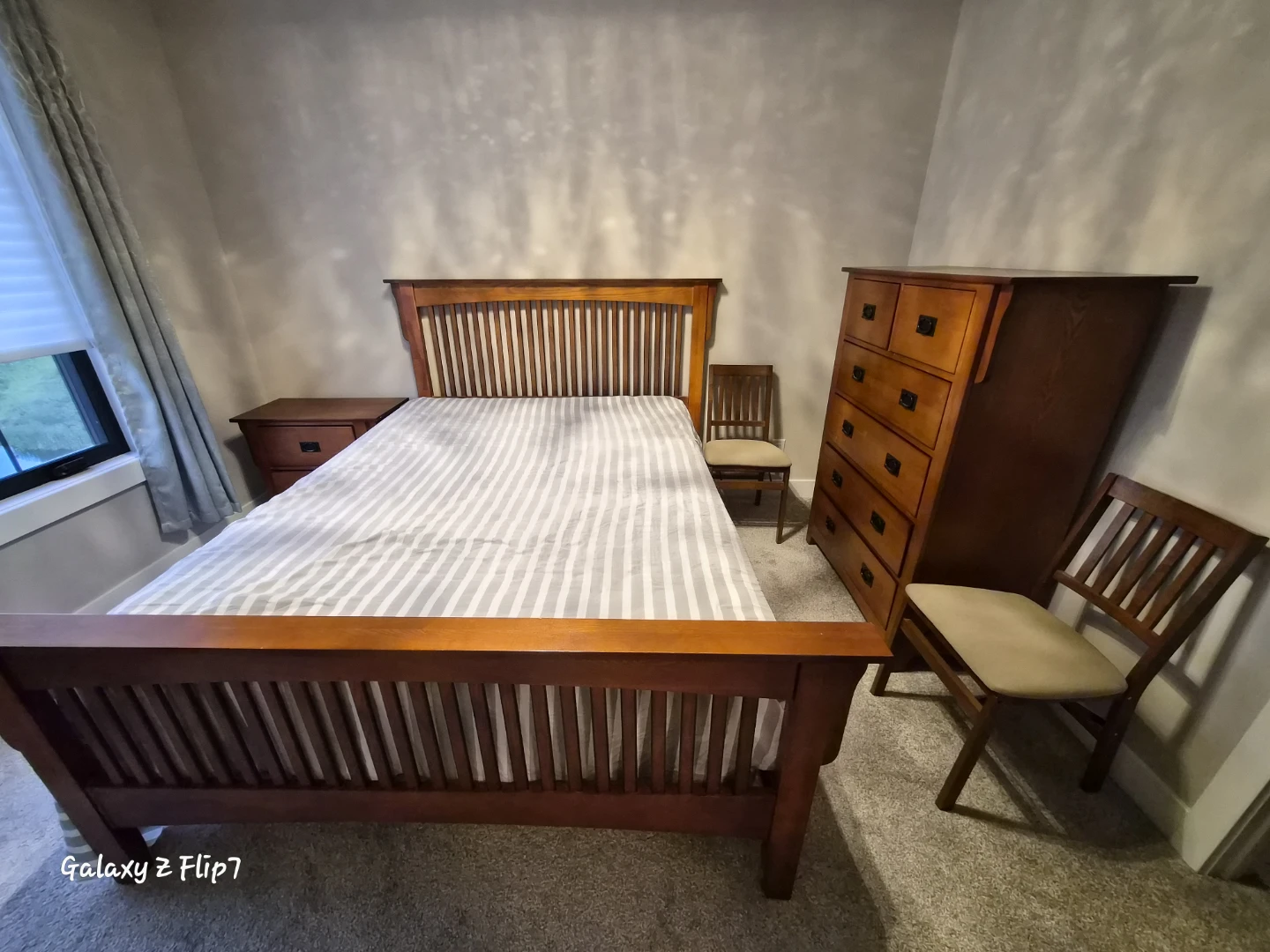Wooden Queen Bed Frame and Dresser Set