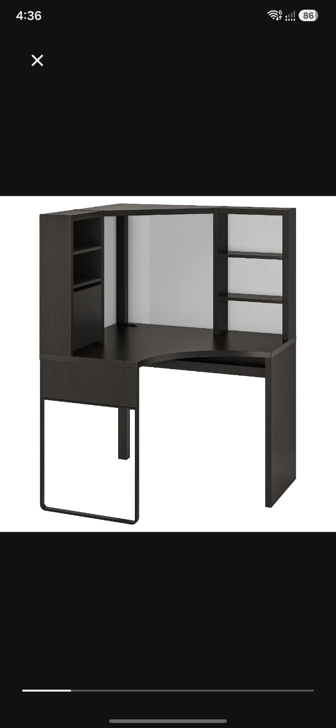 Dark Brown Corner Desk with Shelving - Moving Out Sale
