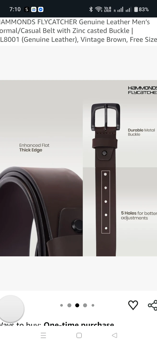 Hammonds Flycatcher Genuine Leather Belt - photo 4