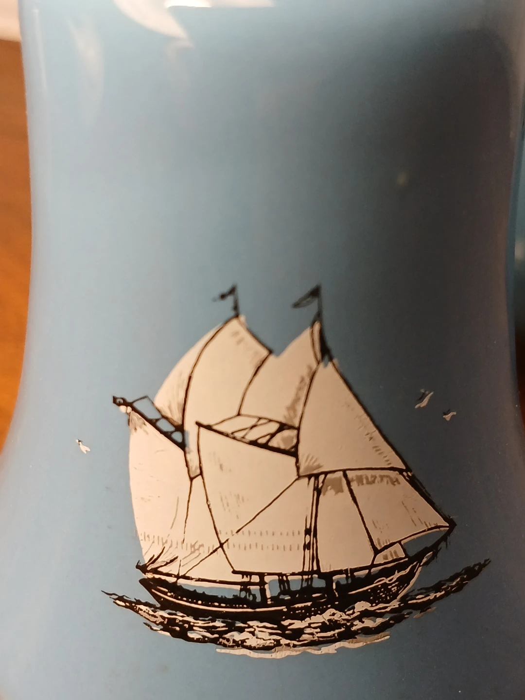 Kingswear Pottery Salt and Pepper Shakers - Blue Nautical Design - photo 3