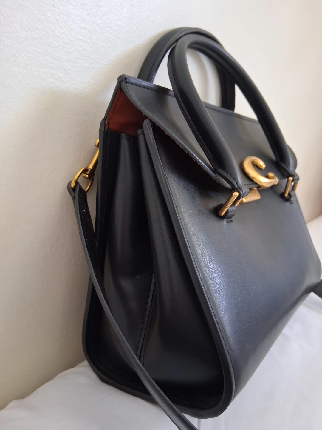 Coach Black Leather Top Handle Bag with Shoulder Strap - photo 4