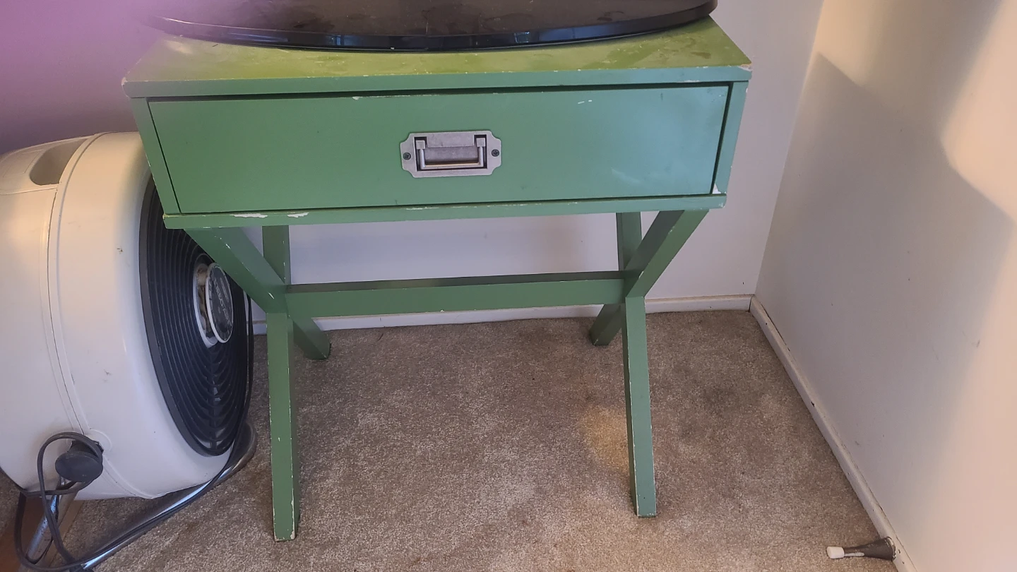 Green Side Table with Drawer - photo 3
