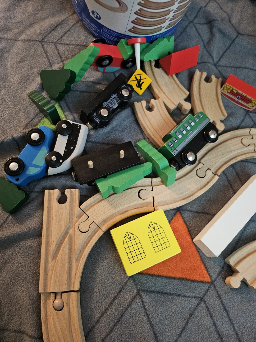 Wooden Train Track Set  as is - photo 2