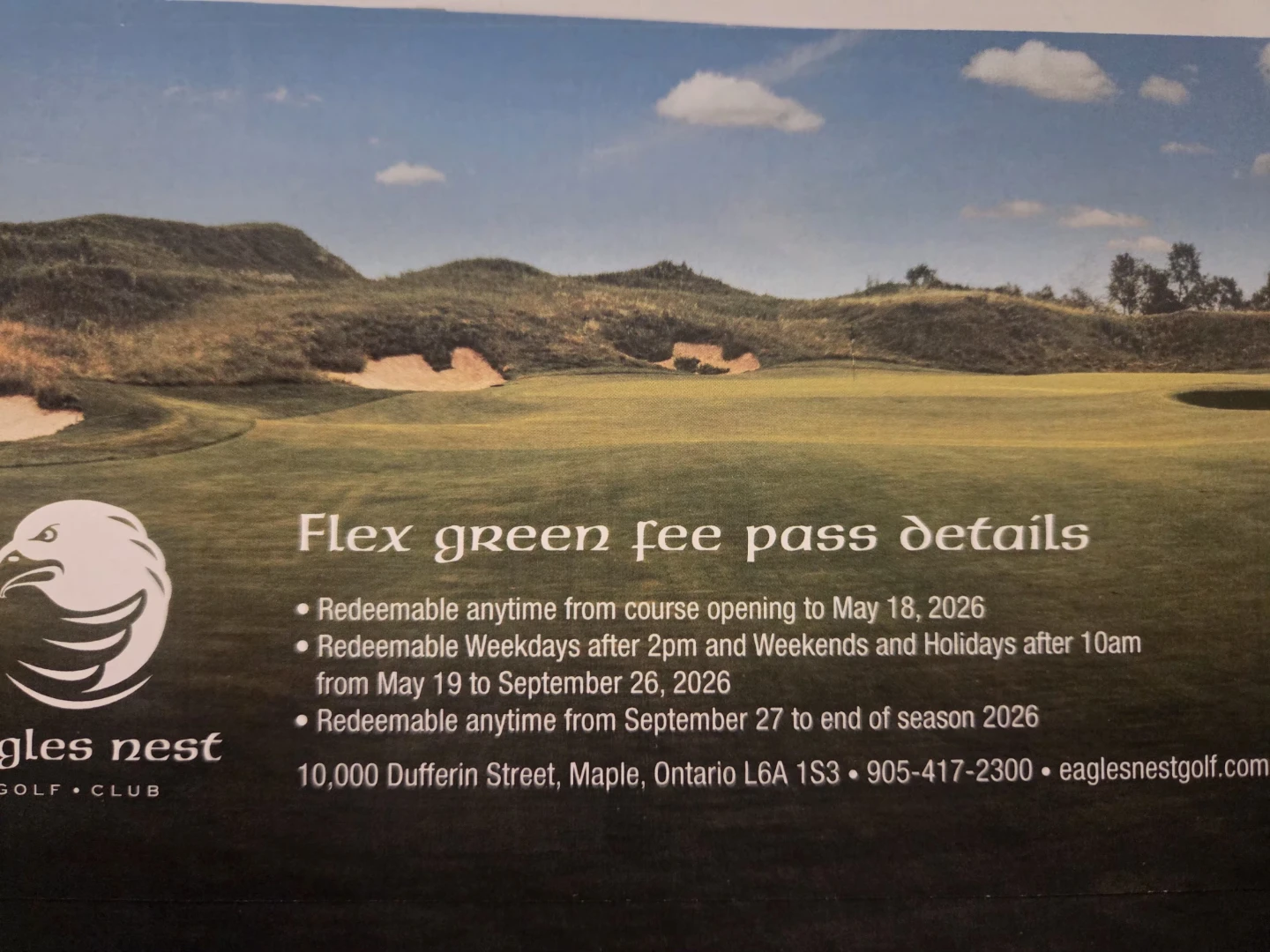 Golf voucher
