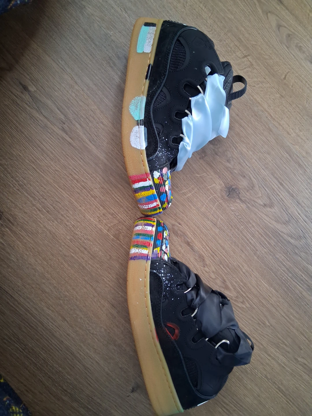 Lanvin Paris Black Sneakers with Colorful Accents - photo 2