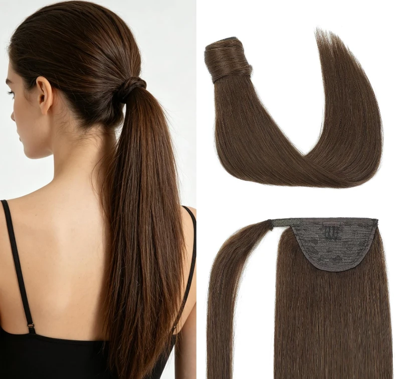 Real Human Hair Ponytail Extension 20 Inch 80g