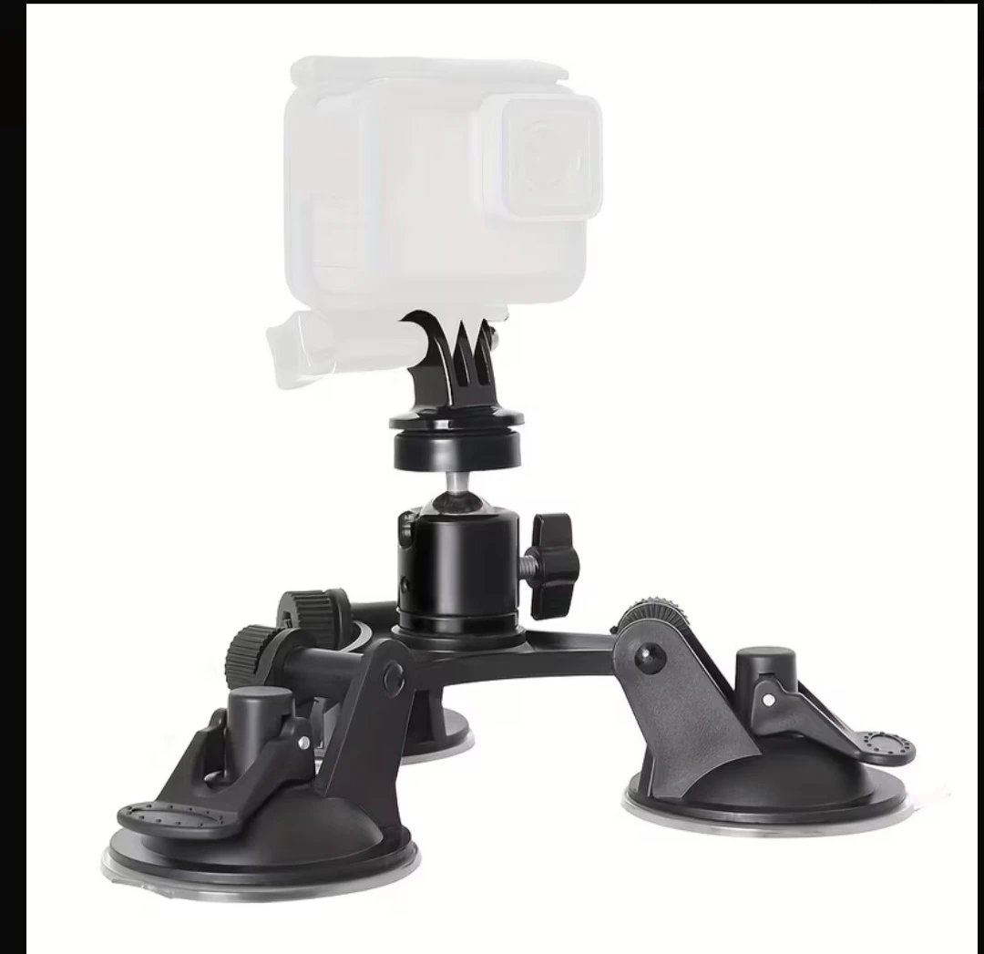 Triple Suction Cup car windshield insta360 phone GoPro Hero - photo 3