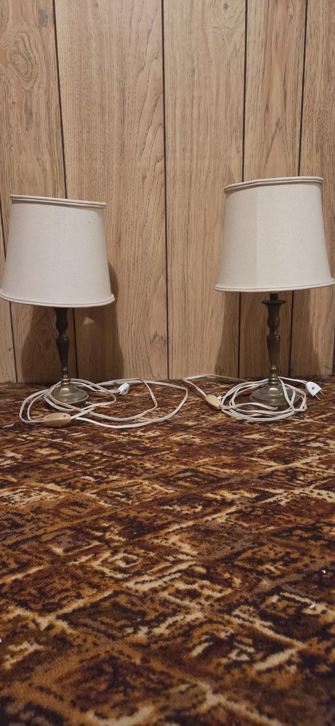 Pair of brass table lamps