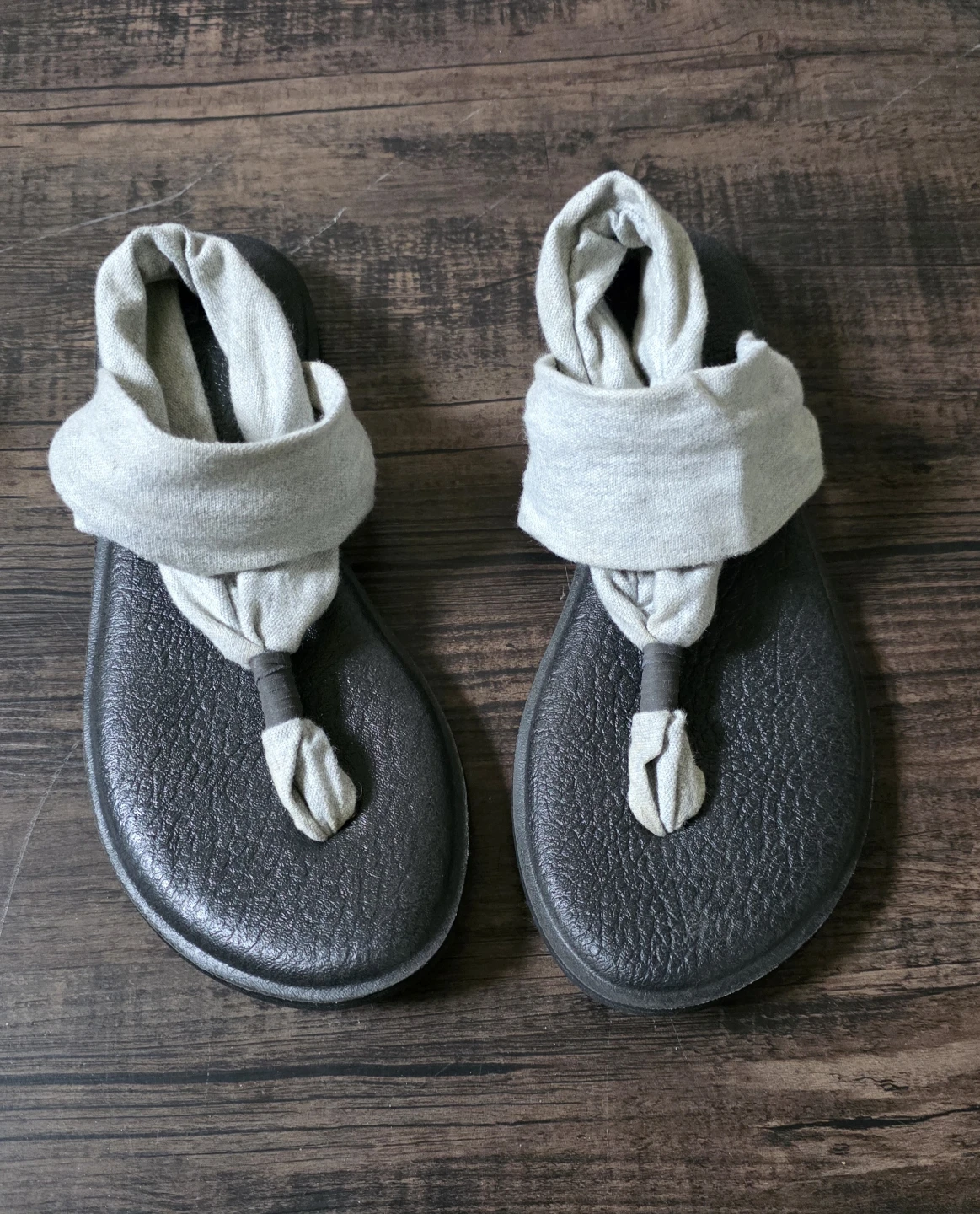 Sanuk Yoga 2 Sling Sandals grey and black ladies size 8