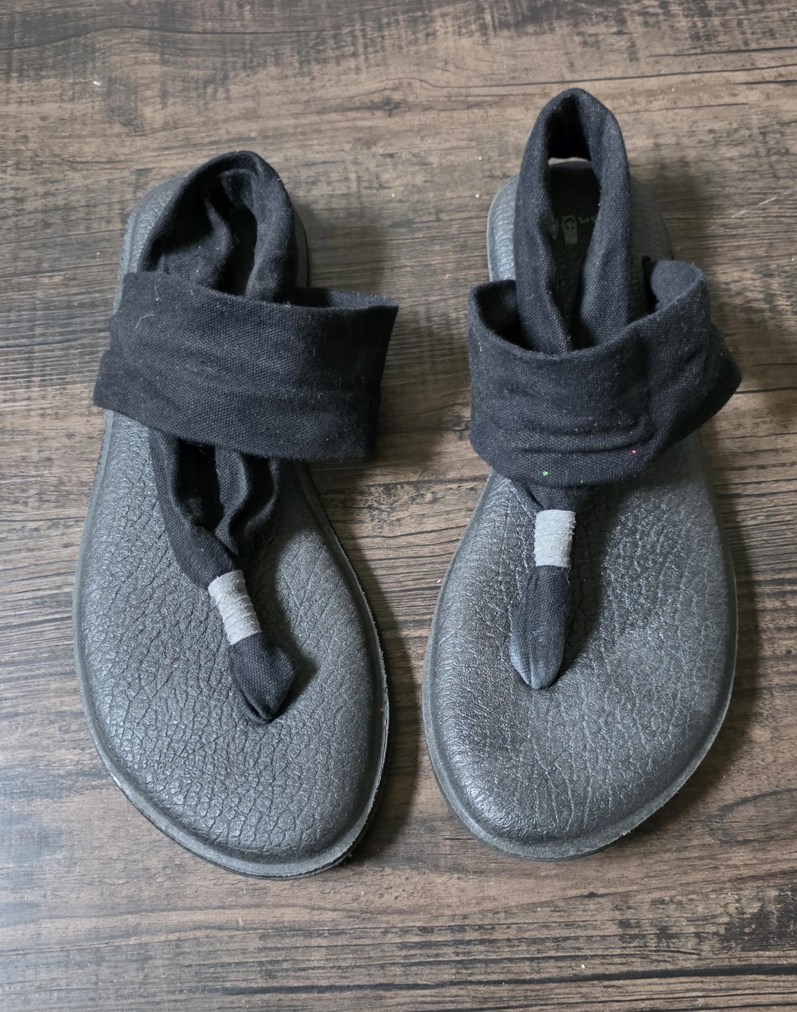 Sanuk Yoga 2 Sling Sandals grey and black ladies size 8 - photo 2