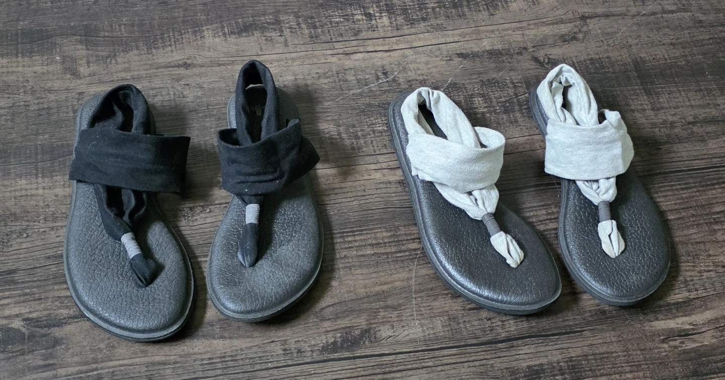 Sanuk Yoga 2 Sling Sandals grey and black ladies size 8 - photo 4