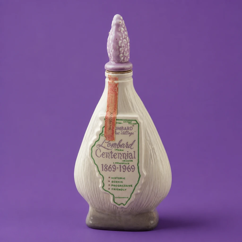 Lombard Silver Village Centennial Decanter 1869-1969