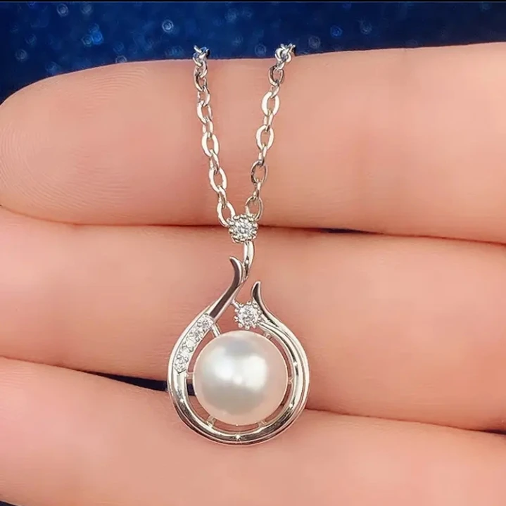 (NEVER USED) Princess Pearl and Diamond Accent Pendant Necklace - photo 3