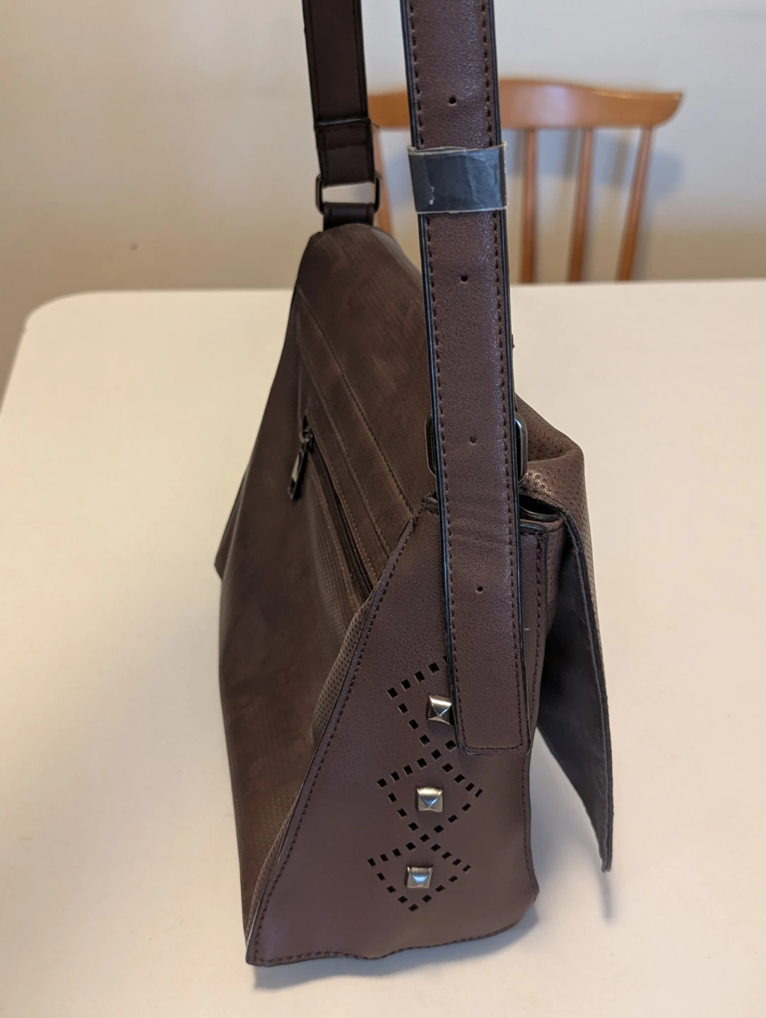 Brown Crossbody Bag with Studs - photo 3