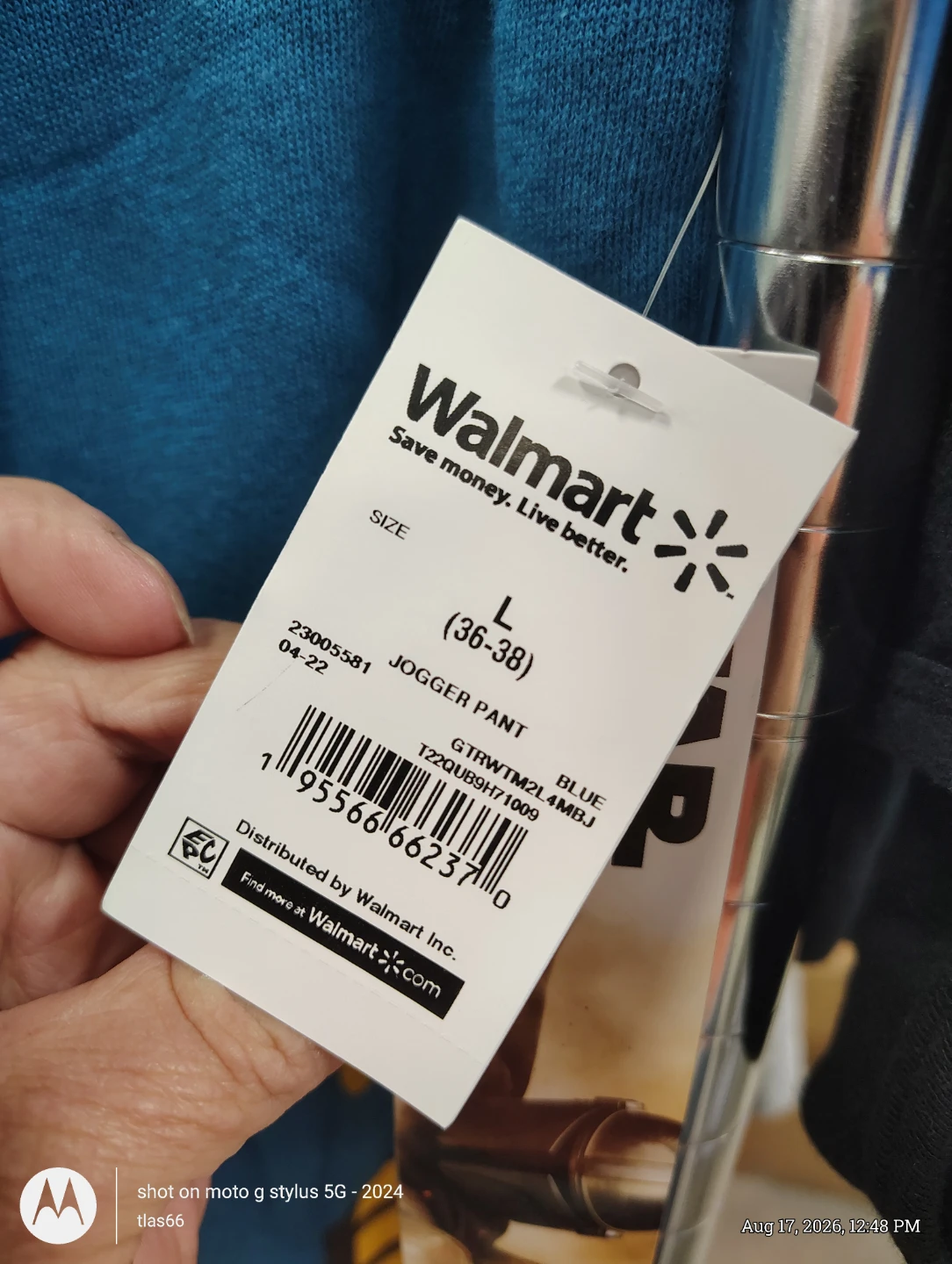 Walmart Jogger Pants - Blue - Size L - photo 2