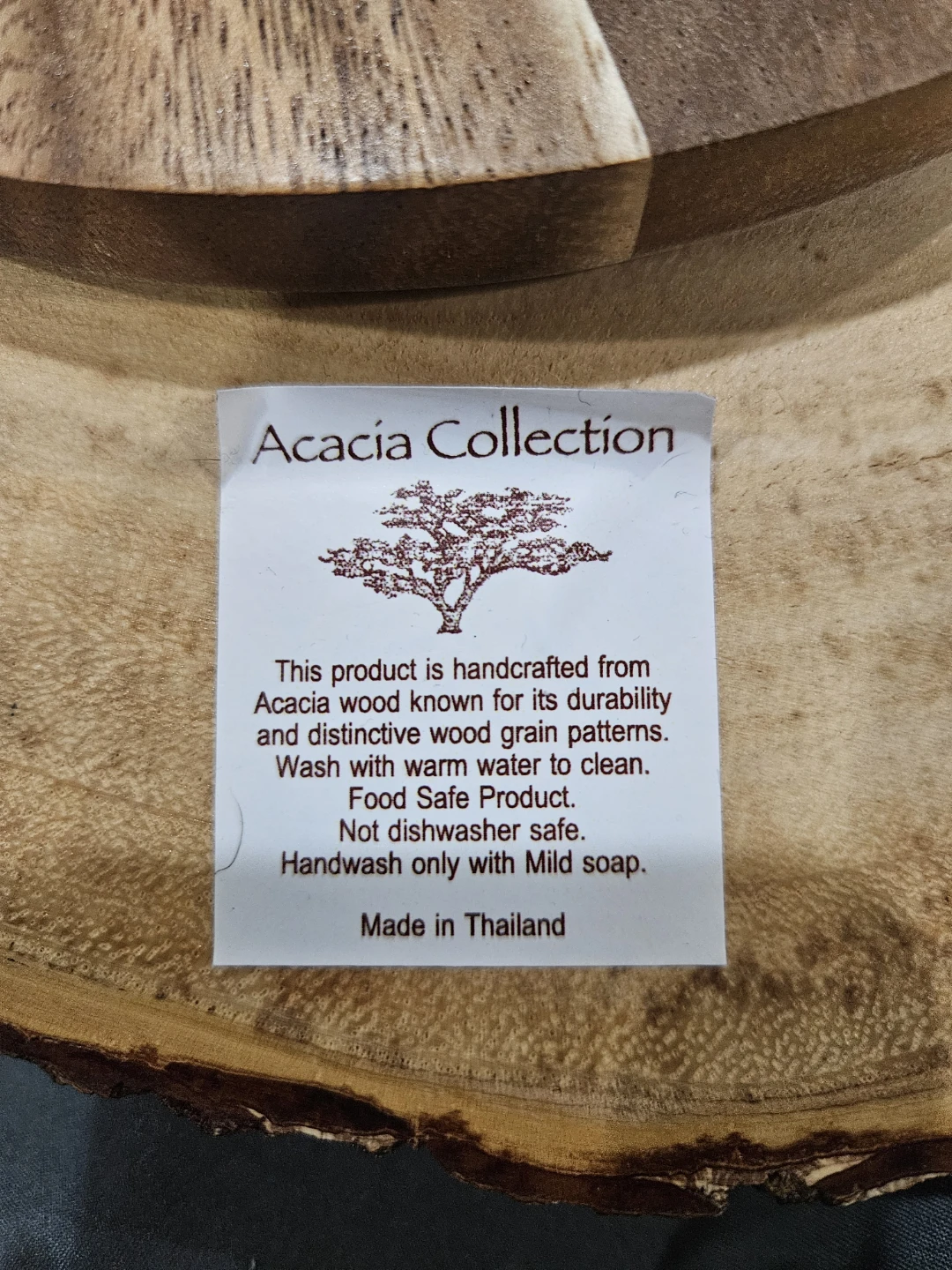 13" Acacia Wood Serving Slab lazy Susan - photo 2