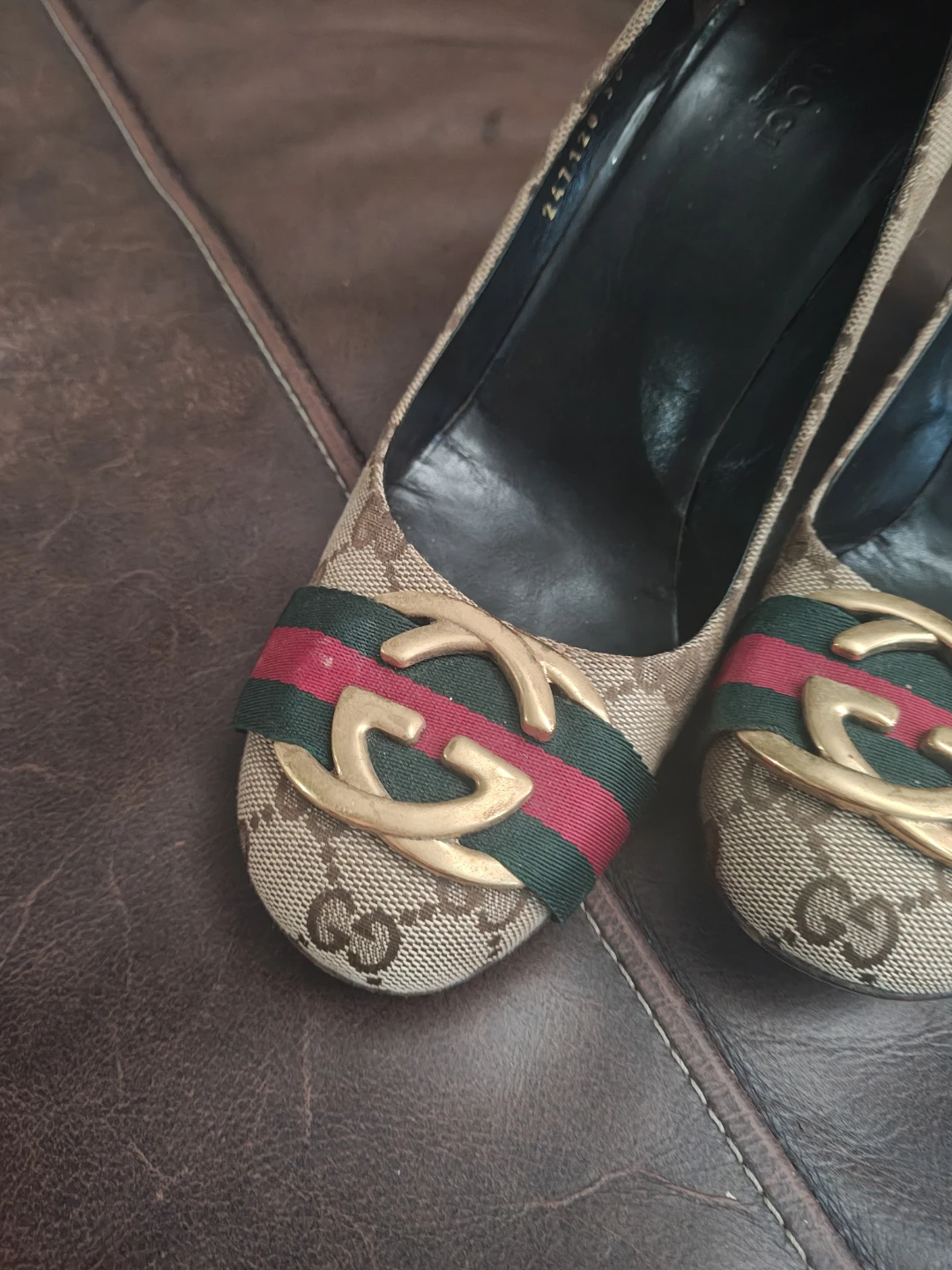 Gucci Canvas Monogram Pumps - photo 2