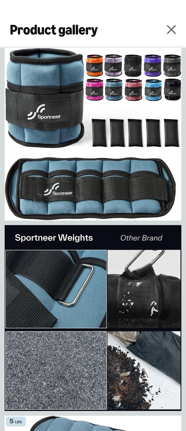 Sportneer Ankle Weights - 10 LBS Set