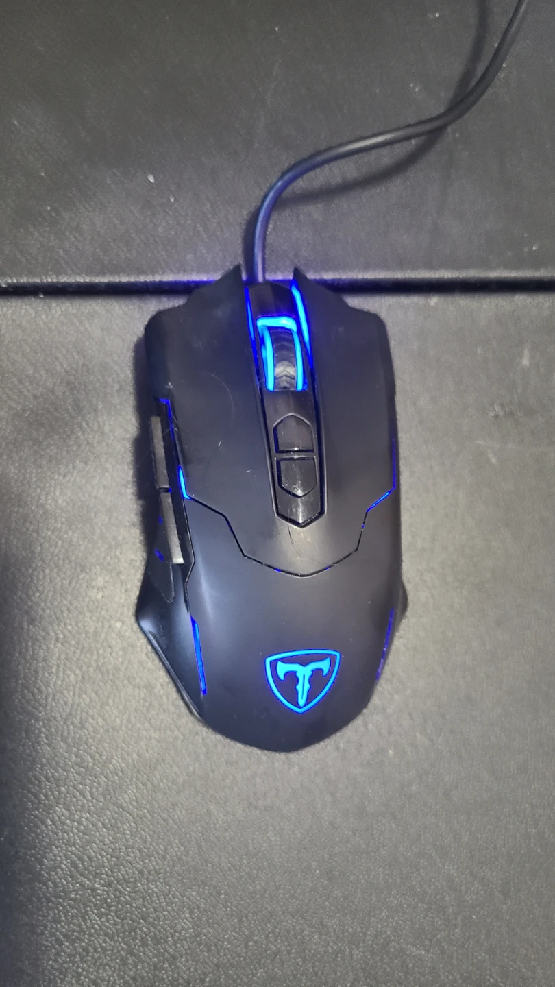 Black Gaming Mouse with Blue LED Lighting