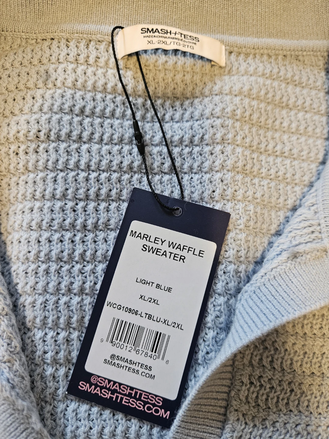 SMASH+TESS Marley Waffle Sweater - Light Blue - XL/2XL - photo 2