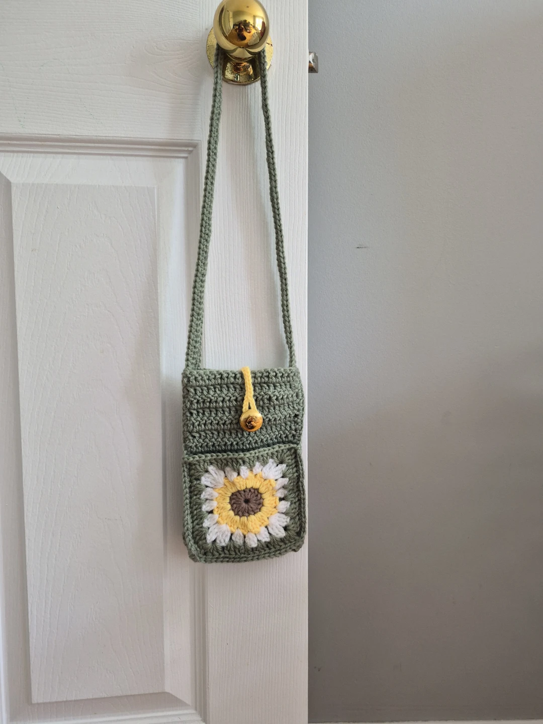 Crocheted Phone Bag with Sunflower Design - photo 2