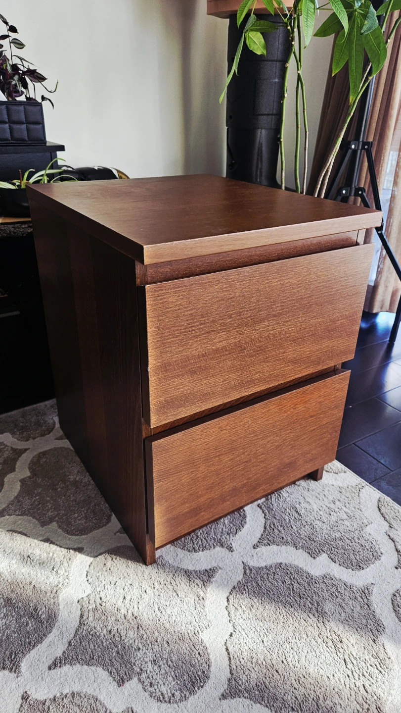 Brown 2-Drawer Nightstand Ikea MALM