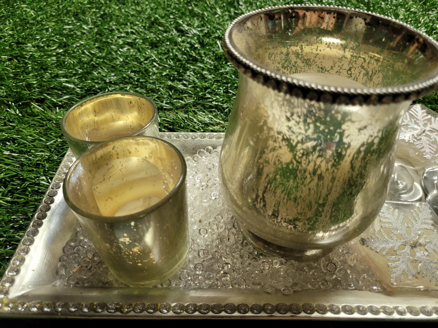 Candle Holder Tray with Votive Candles - photo 4
