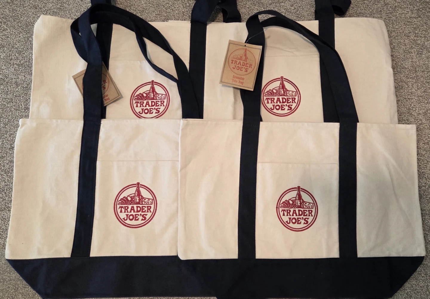 Large Trader Joe's Canvas Tote Bag