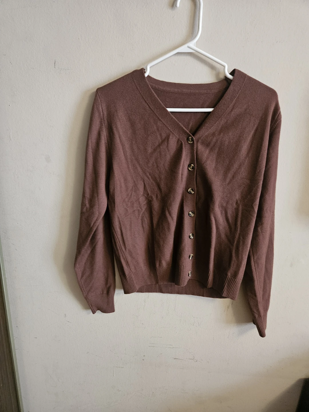 Brown V-Neck Cardigan