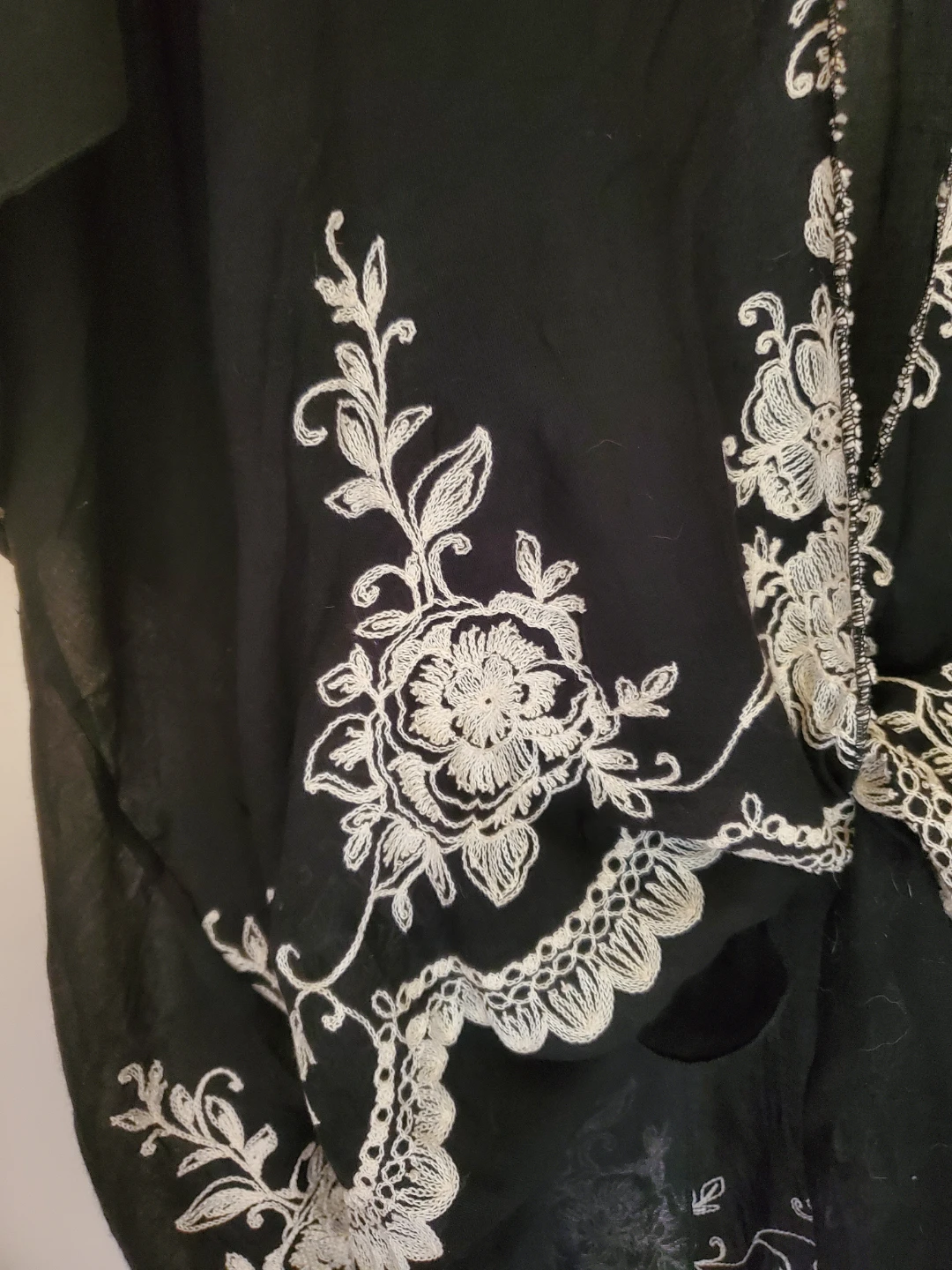 One Size Black Embroidered Kimono - photo 2