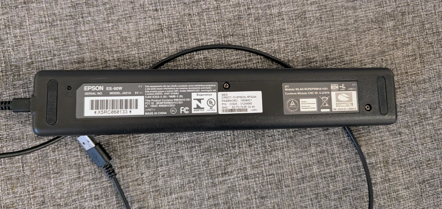 Brand New Epson ES-60W Portable Document Scanner - photo 3