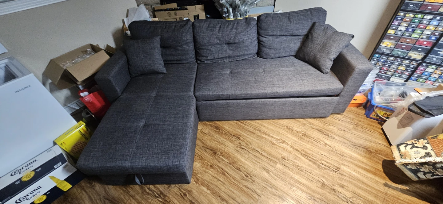 Dark grey sectional sofa bed - photo 5