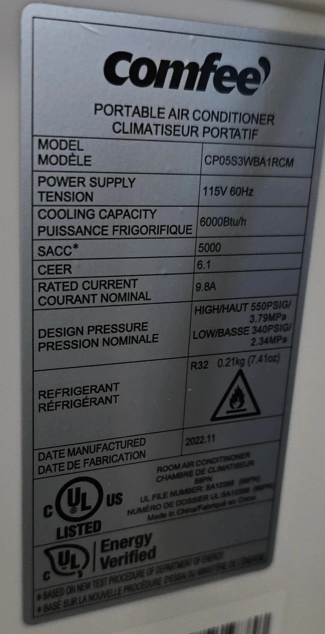 Comfee Portable Air Conditioner 6000BTUs - photo 3