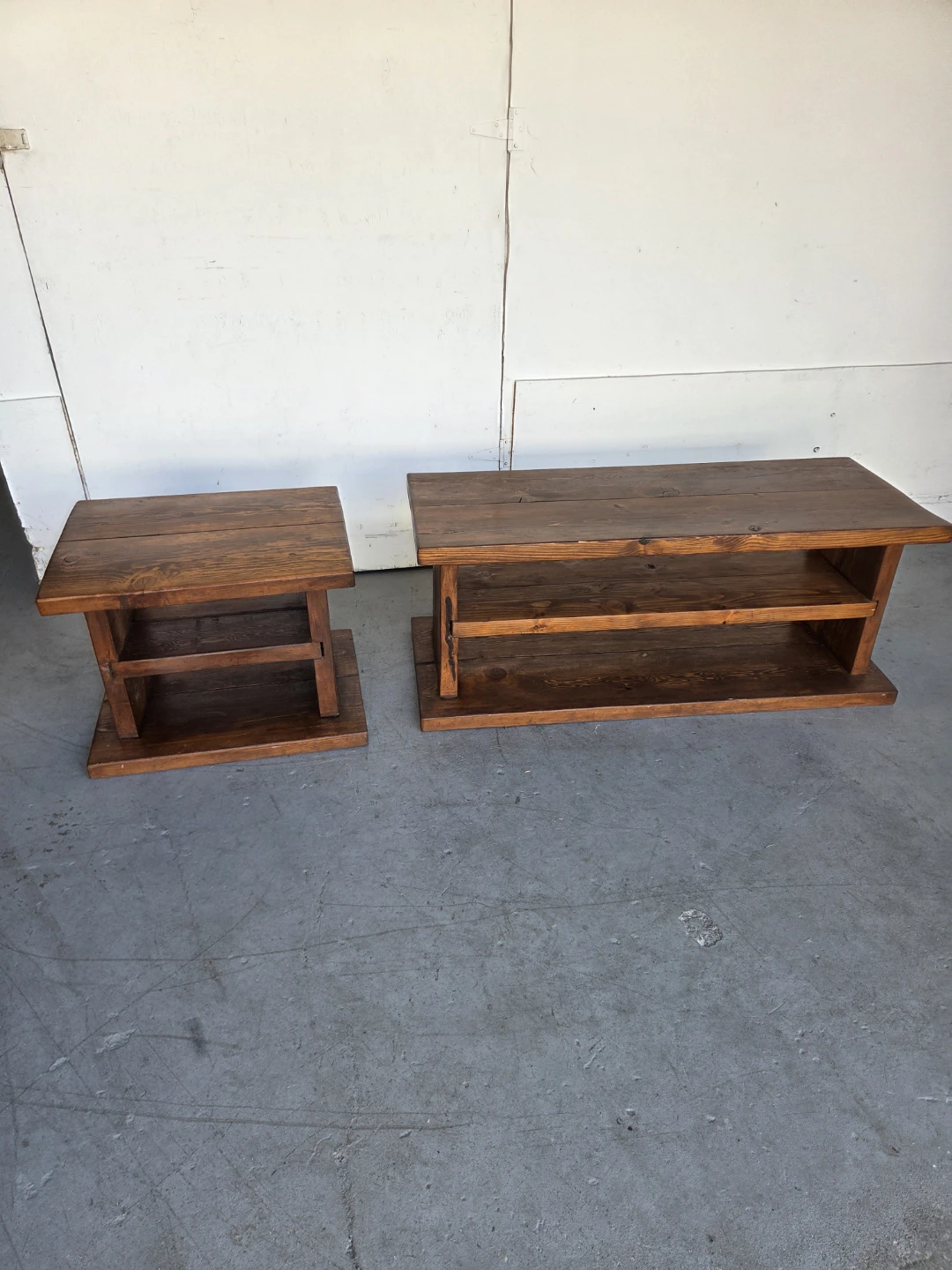 Wooden Side Table and coffee table