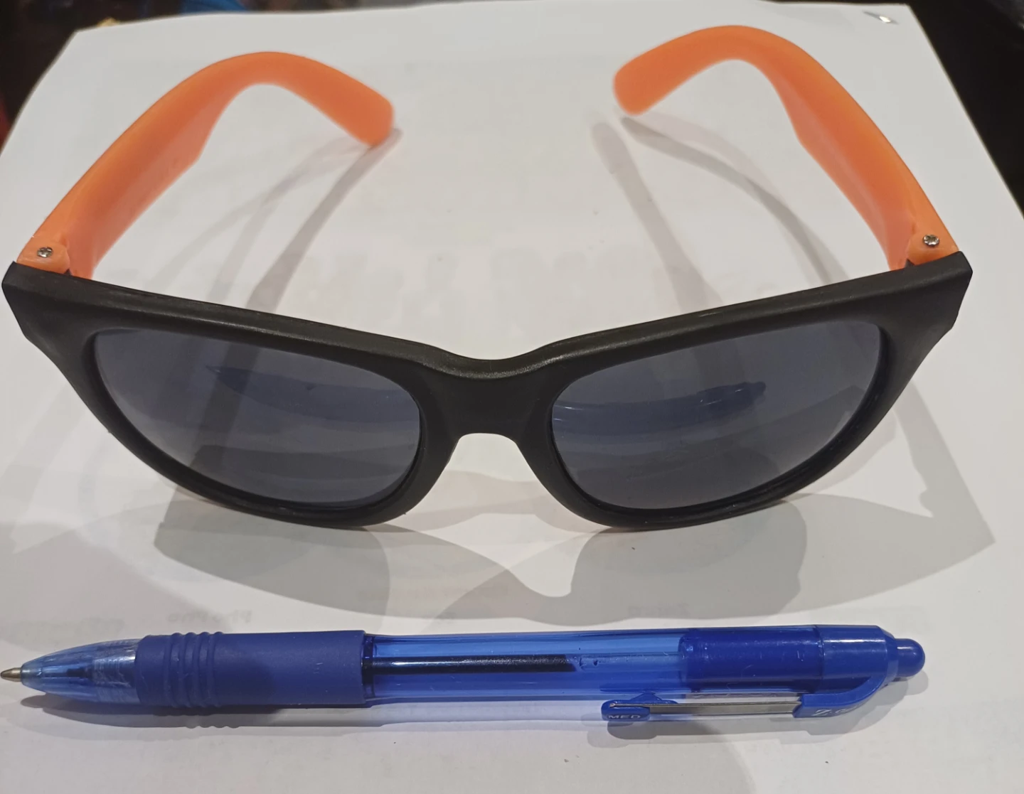 Sunglasses - Black / Orange Arms, 'Trident' Logo