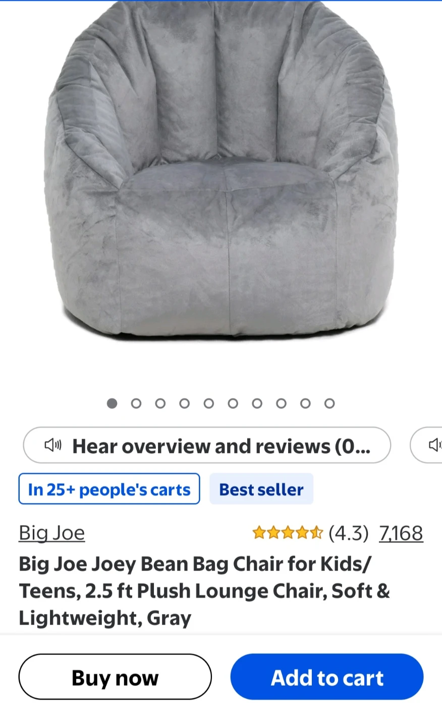 Big Joe Joey Bean Bag Chair - Gray - photo 4