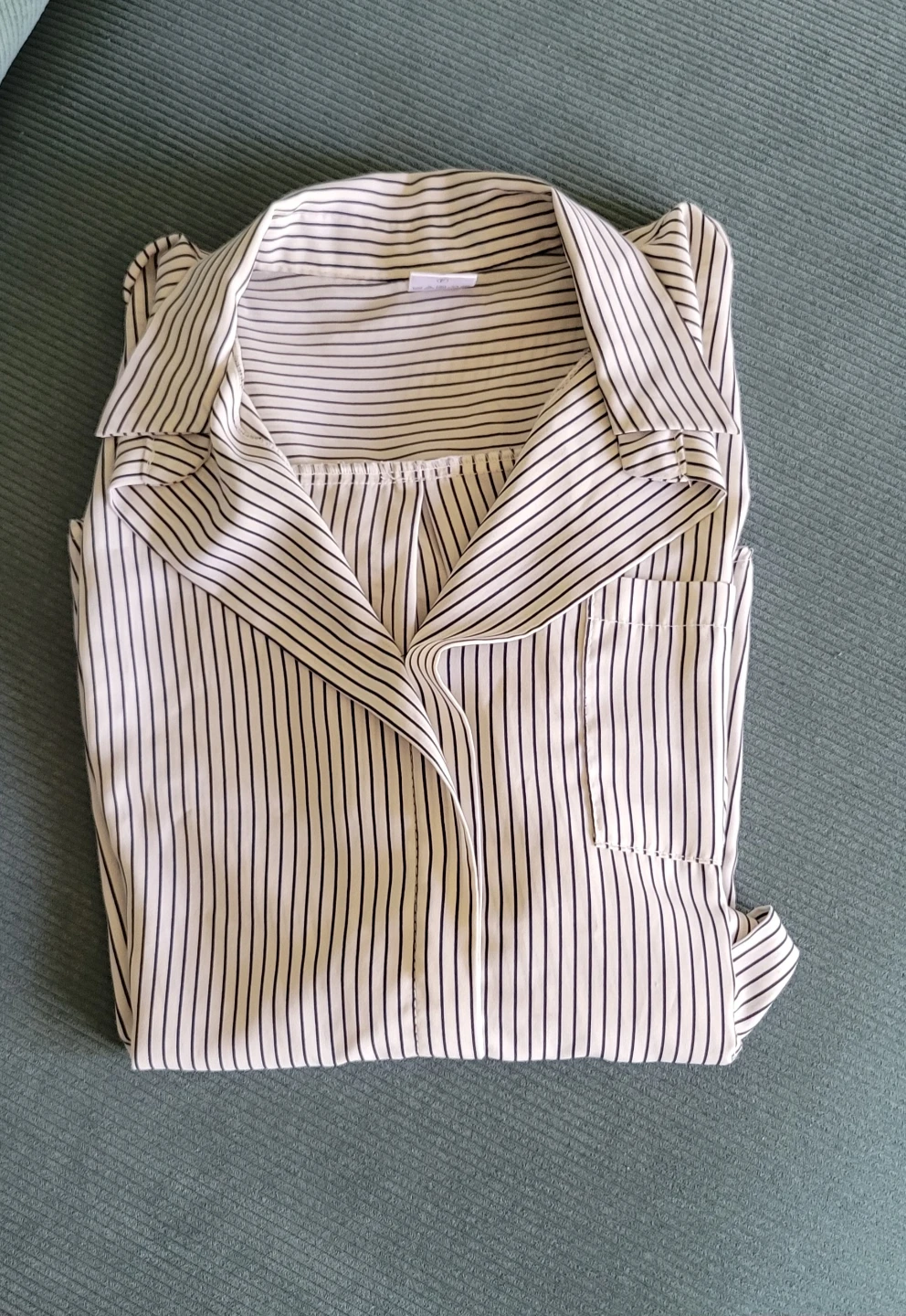 Striped Half-Sleeve Collared Shirt - photo 2