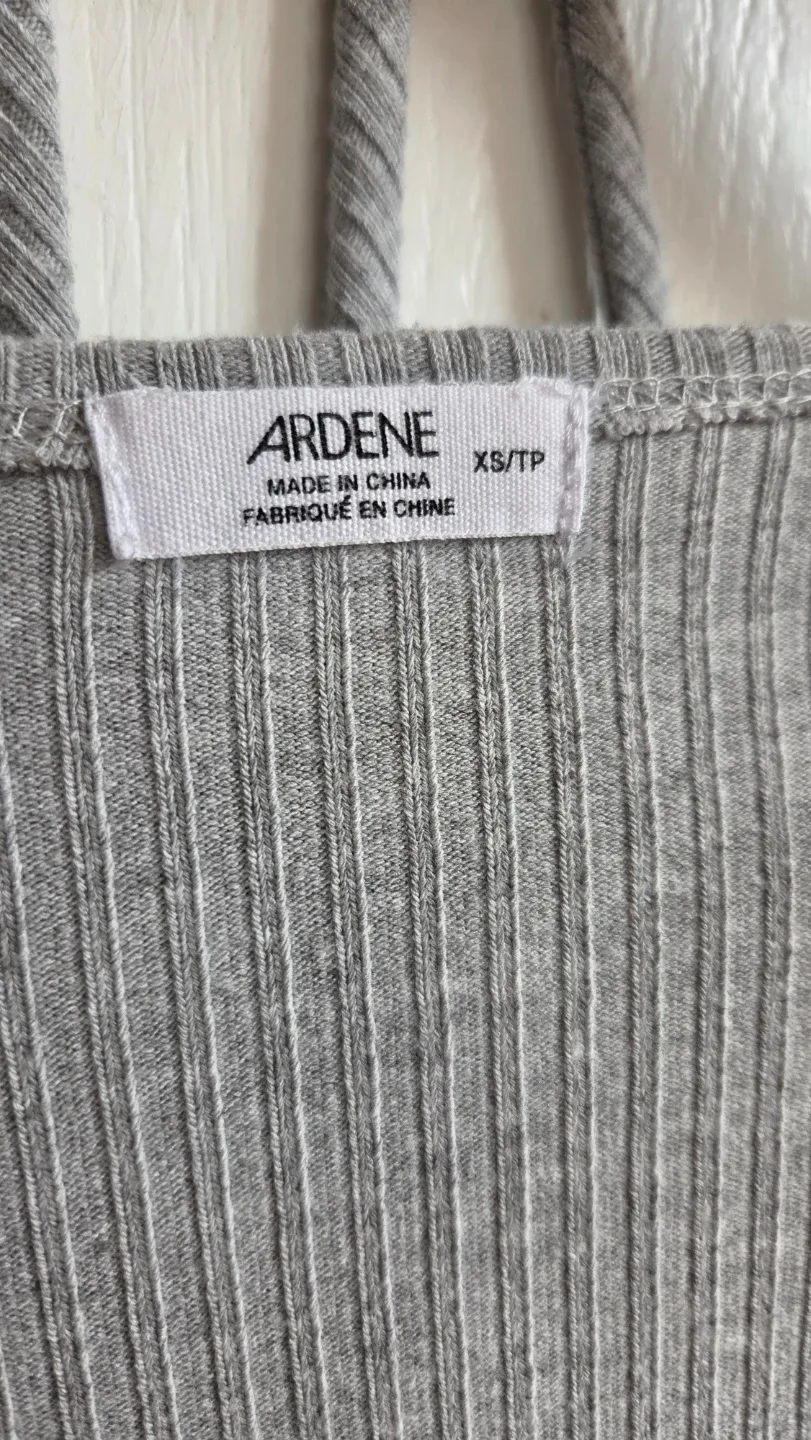 Ardene Grey Ribbed Twist Front Crop Top XS/TP - photo 2