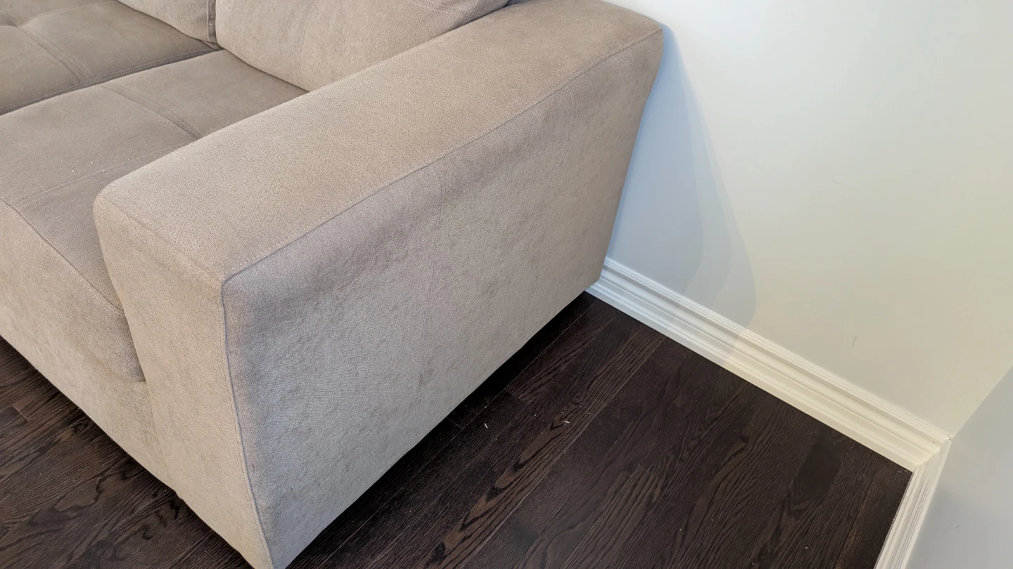 Beige 3 seater fabric sofa - photo 4