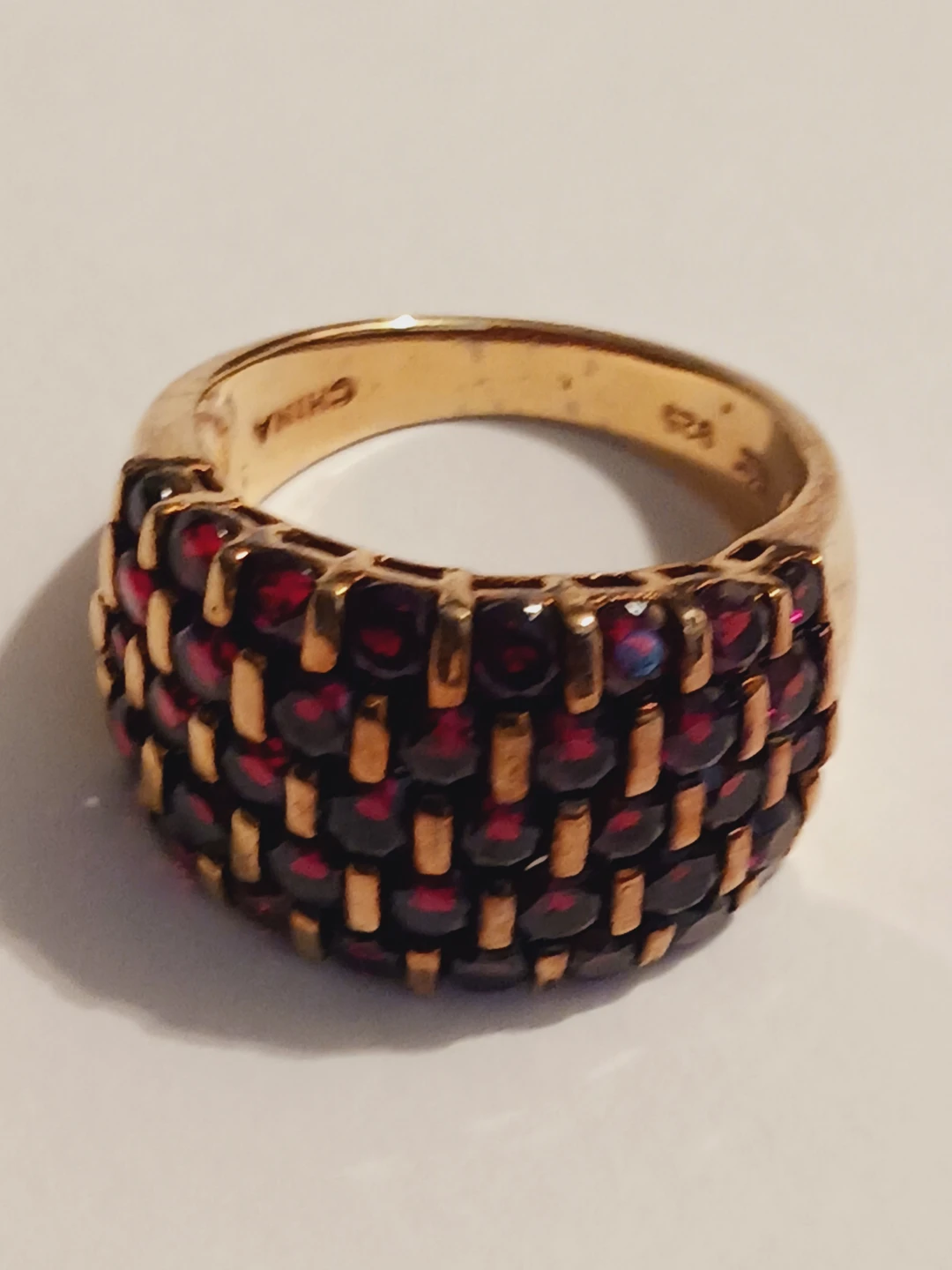 Sterling Silver 925 Genuine Garnets Gemstones Ring - photo 2