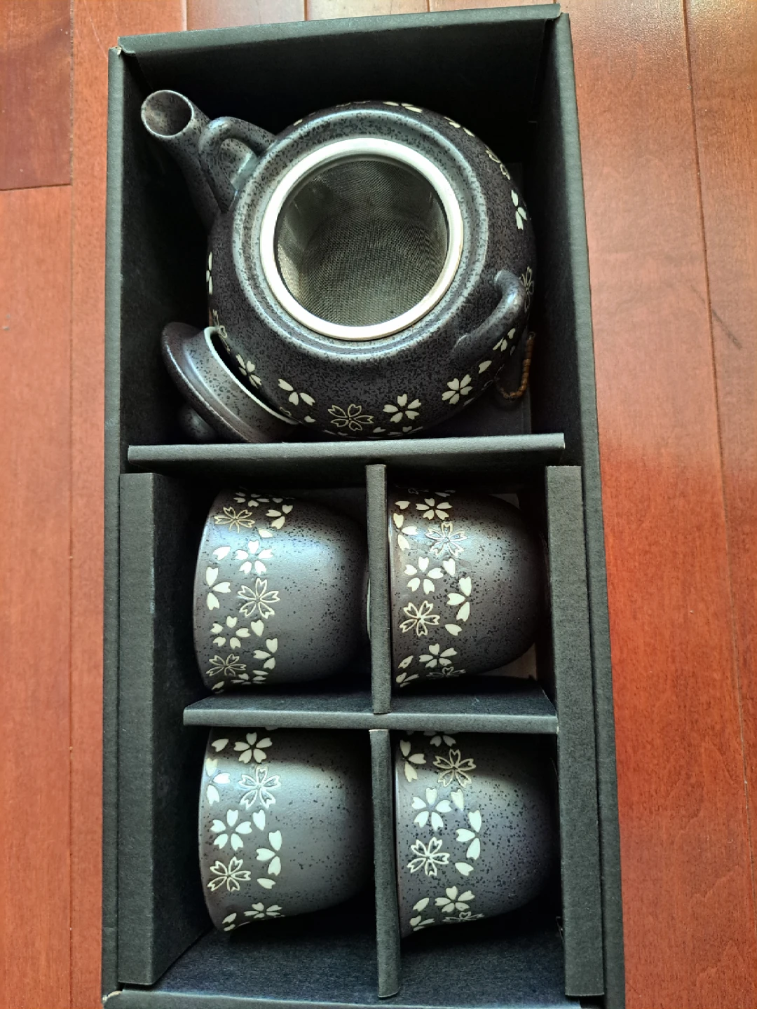 Japanese Ceramic Tea Set with Cherry Blossom Design - photo 4