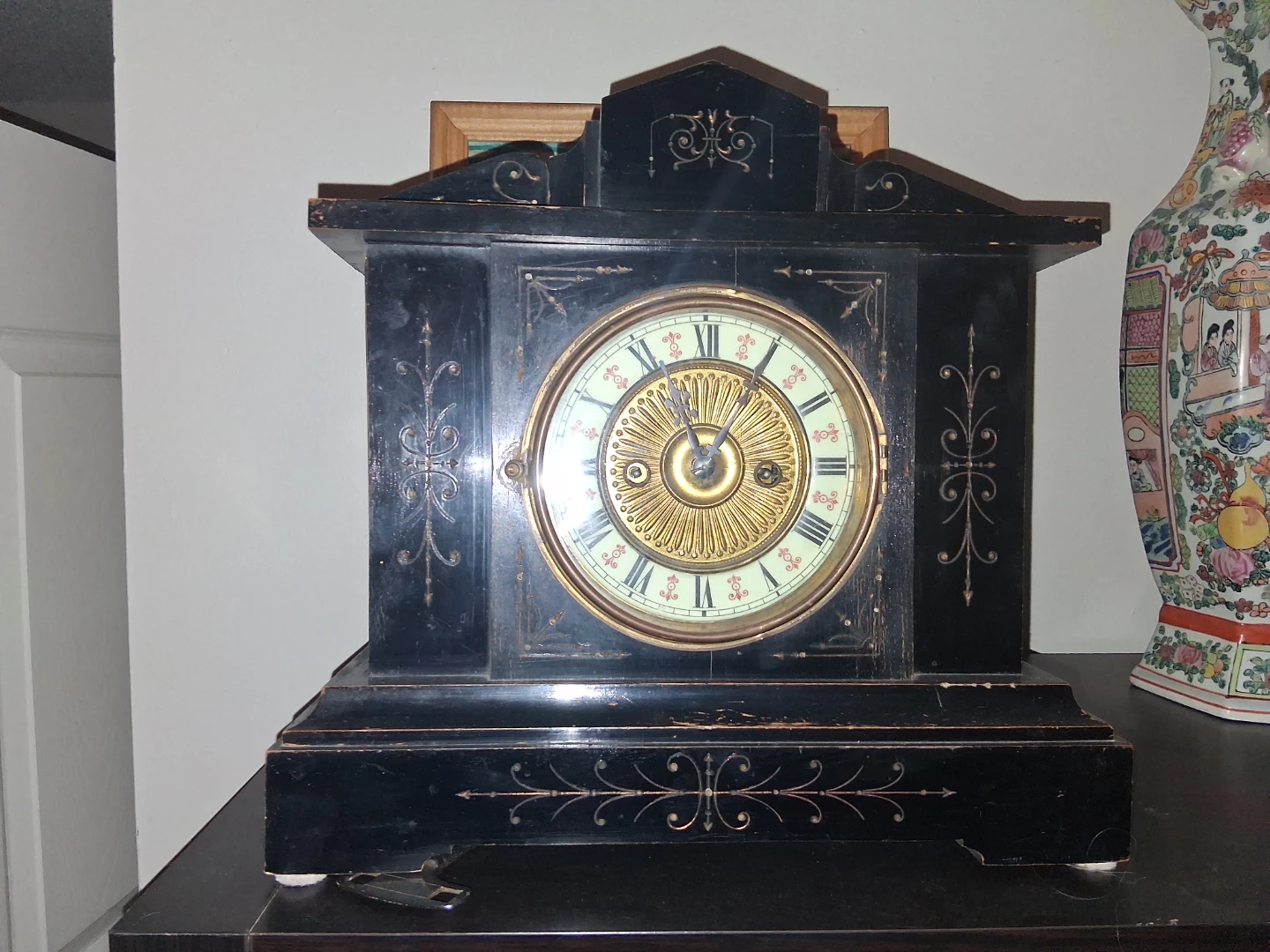 HAC 1 Day Strike Mantel Clock antique German clock - photo 2