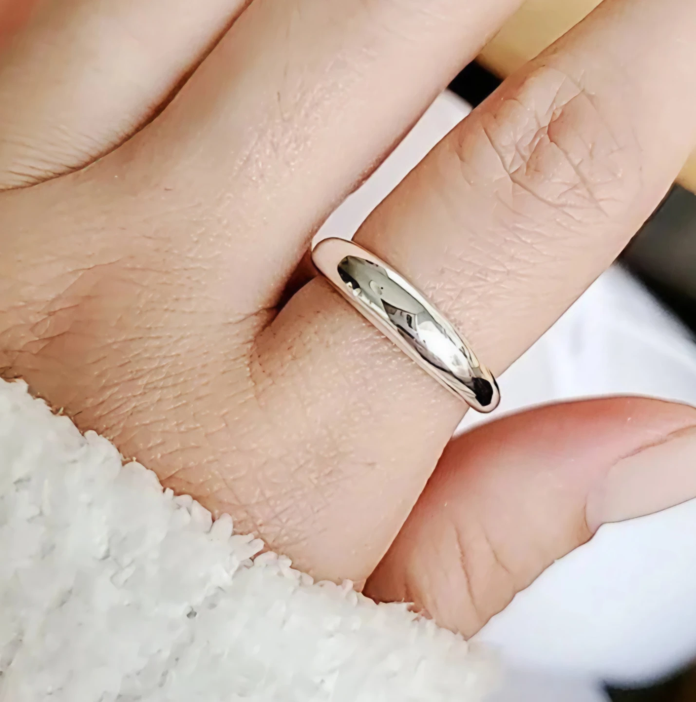 Delicate Thin Rhodium Plated DOME Ring by "EMMA VERA"! - photo 3