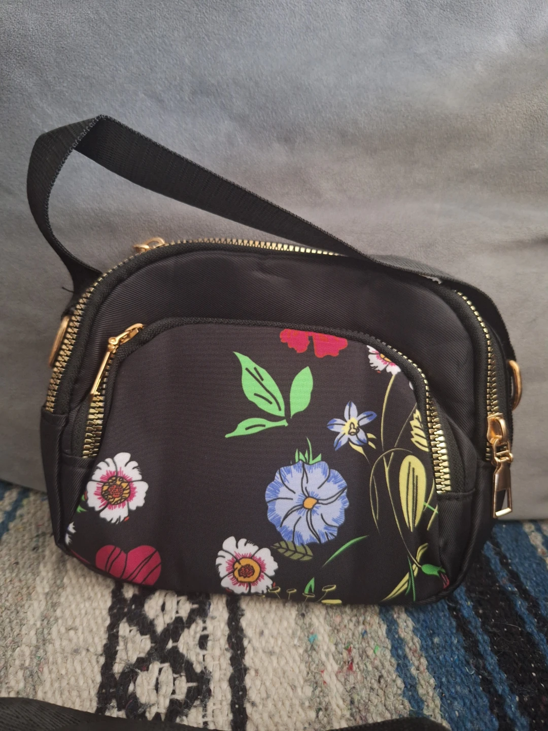 Black Sage Flower Print Crossbody Bag - photo 3