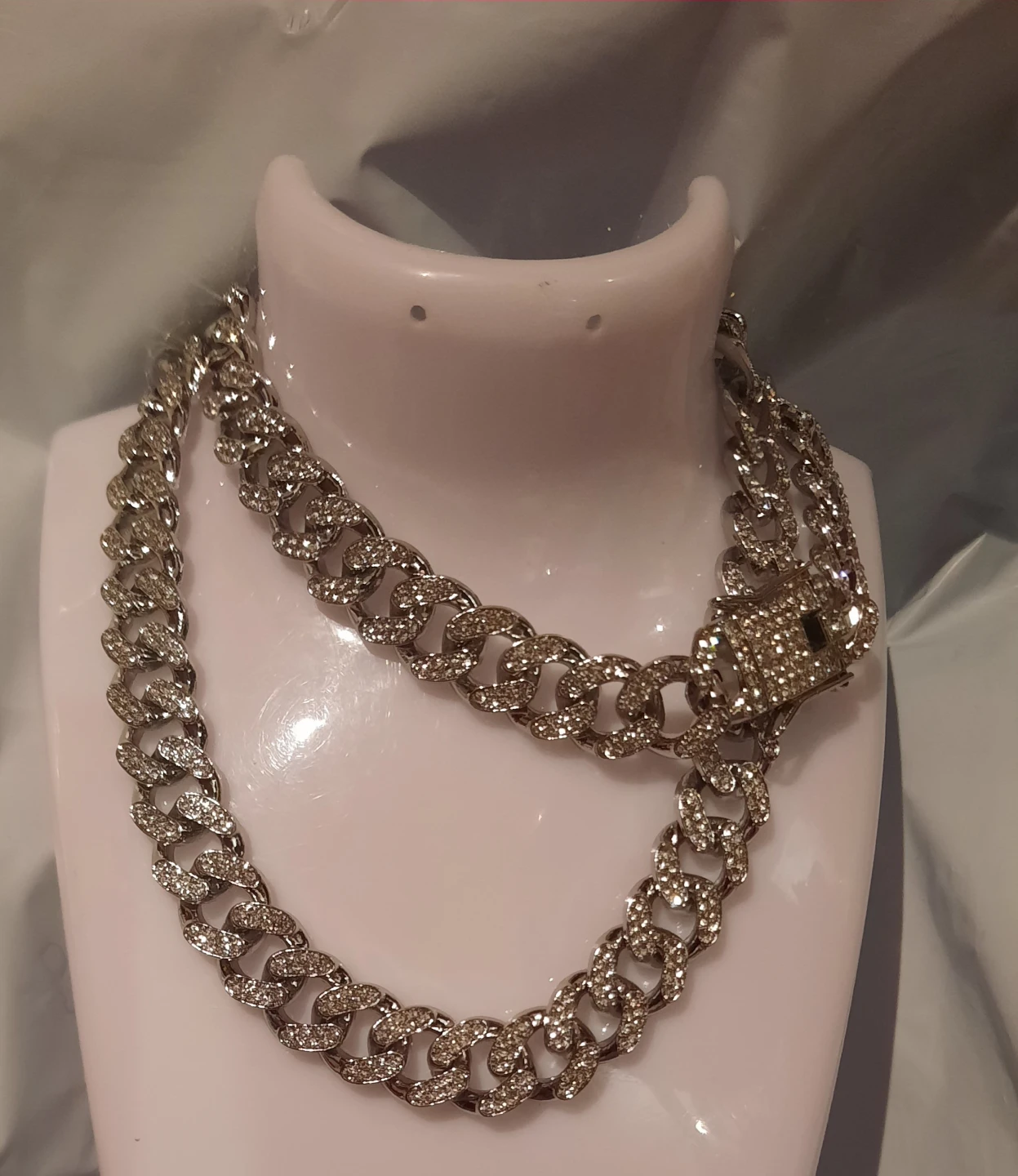 New Men's Iced out Cuban Link Chain 21.5" Necklace - photo 2