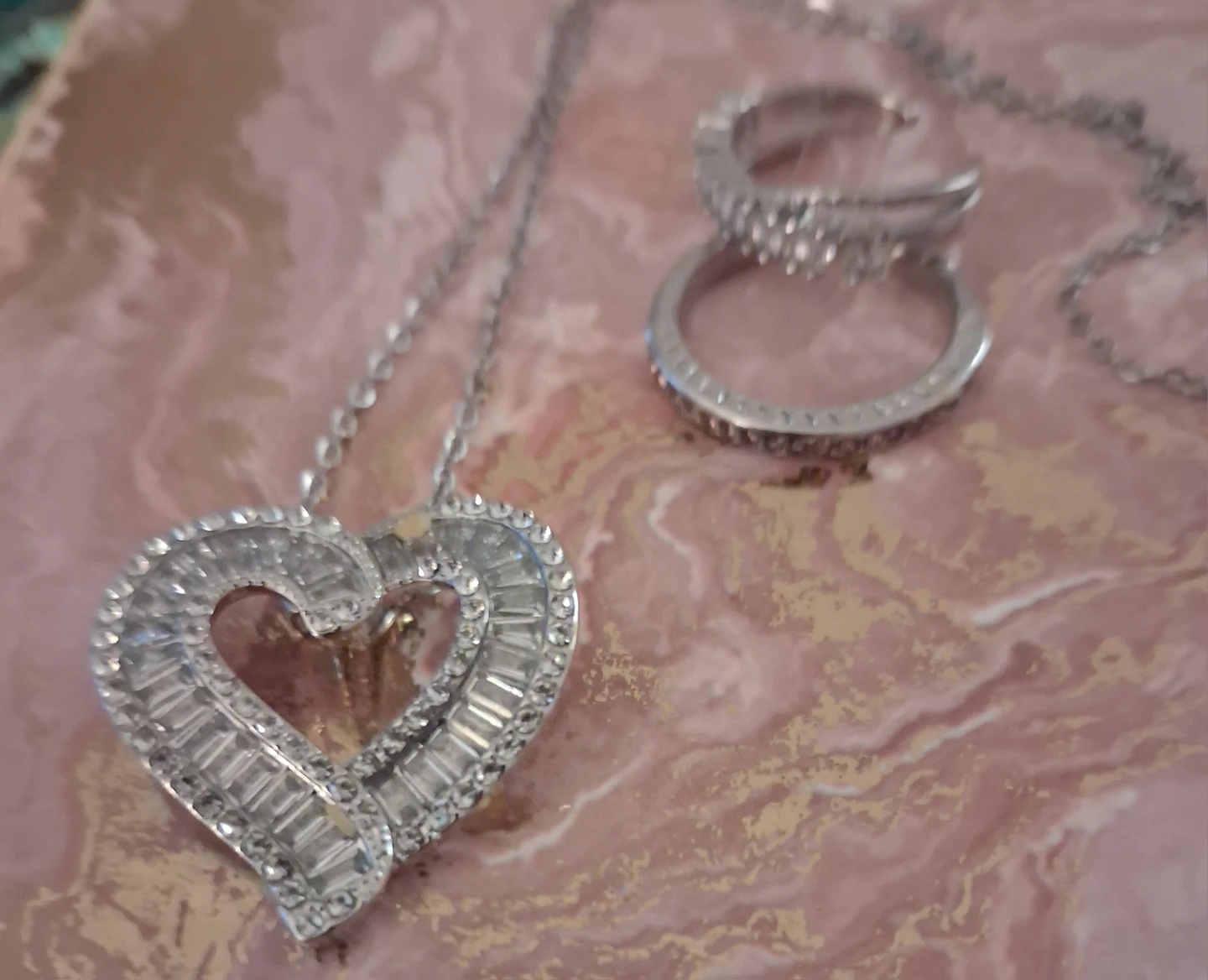 Heart Pendant Necklace and Ring Set