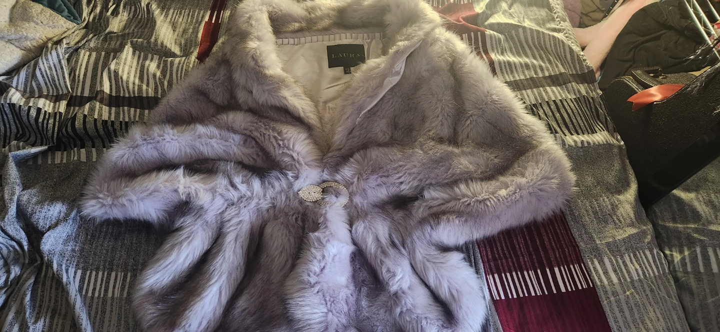 Laura Faux Fur Shawl Collar Cape