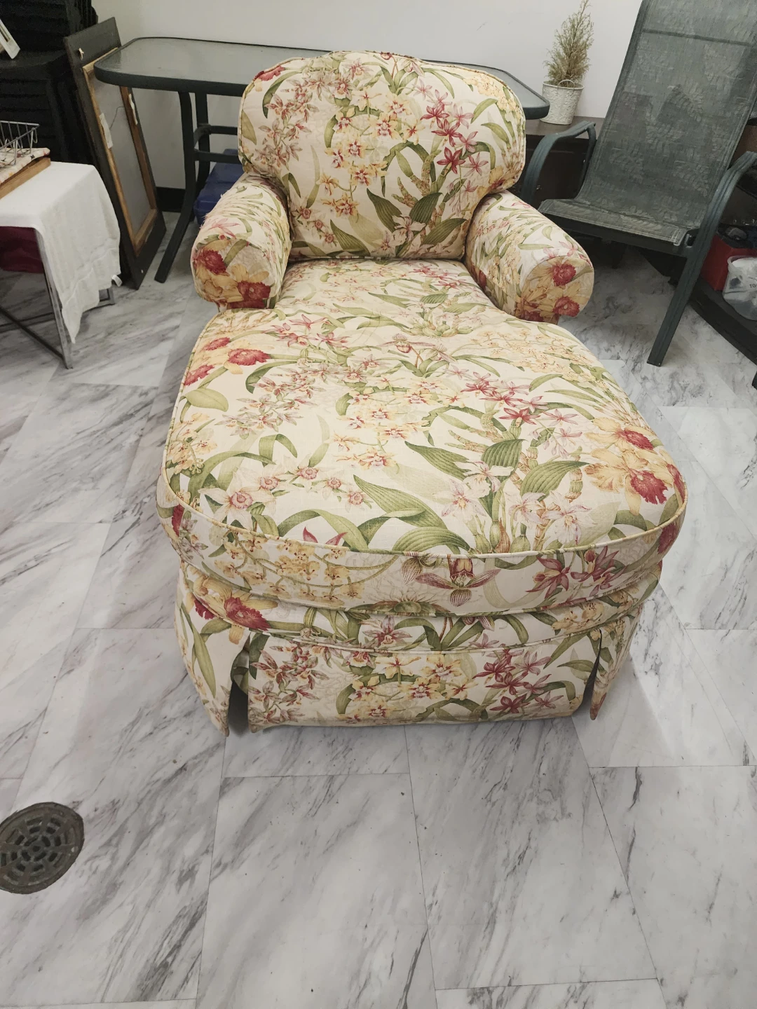Floral Chaise Lounge Chair